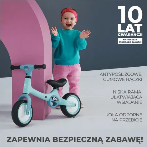 Kinderkraft Tove - lekki rowerek biegowy, jeździk | Mint (miętowy) - 9