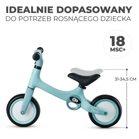 Kinderkraft Tove - lekki rowerek biegowy, jeździk | Mint (miętowy) - 7