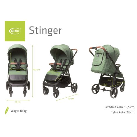 4Baby Stinger - wózek spacerowy | Olive - 15