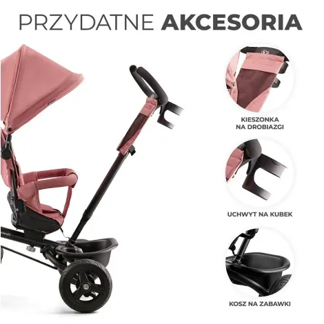 Kinderkraft Aveo - funkcjonalny rowerek trójkołowy | Różowy - 9