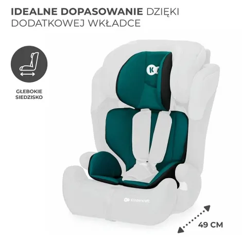 Kinderkraft Comfort Up i-Size - fotelik samochodowy 76-150 cm, ~9-36 kg | Green - 5