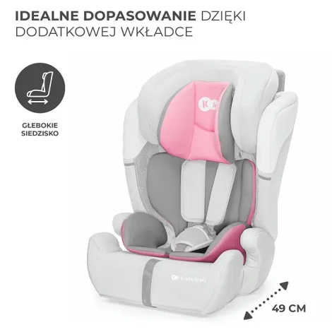 Kinderkraft Comfort Up i-Size - fotelik samochodowy 76-150 cm, ~9-36 kg | Pink - 5