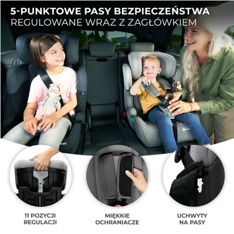 Kinderkraft Comfort Up i-Size - fotelik samochodowy 76-150 cm, ~9-36 kg | Pink - 12