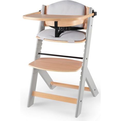Kinderkraft Enock - krzesełko do karmienia 3w1 z poduszką | Grey Wood Pillow