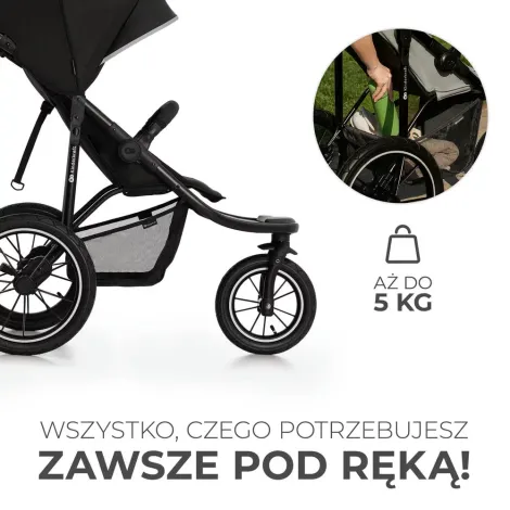 Kinderkraft Helsi - trójkołowy wózek biegowy do 22 kg | Deep Black (czarny) - 5