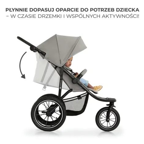 Kinderkraft Helsi - trójkołowy wózek biegowy do 22 kg | Dust Grey (szary) - 2