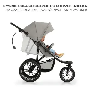 Kinderkraft Helsi - trójkołowy wózek biegowy do 22 kg | Dust Grey (szary) - image 2