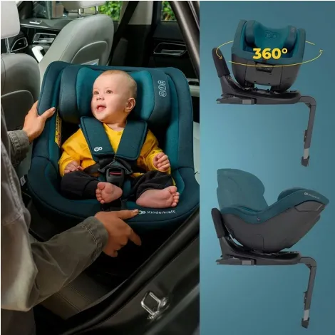 Kinderkraft i-Guard 360 - obrotowy fotelik samochodowy i-Size ~0-18 kg | Cool Grey - 7