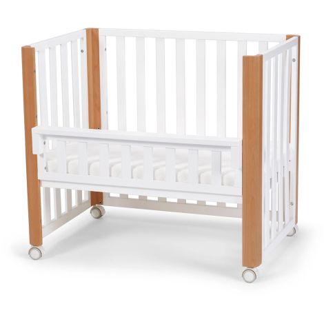 Kinderkraft Koya - drewniane łóżeczko dziecięce 4w1 z funkcją dostawki 120x60 | Biały