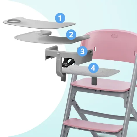 Kinderkraft Livy - krzesełko do karmienia 3w1, zestaw z akcesoriami | Aster Pink - 7