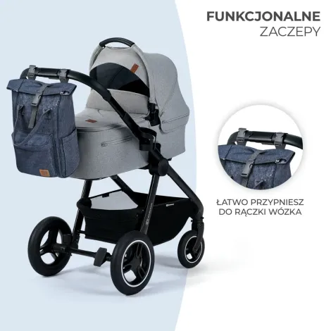 Kinderkraft Moonpack - plecak do wózka 2w1 | Confetti Denim Granatowy - 4