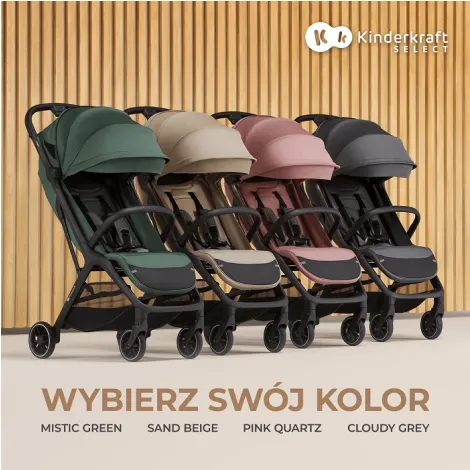 Kinderkraft Nubi 2 - lekki wózek spacerowy do 24 kg | Mystic Green (zielony) - 11