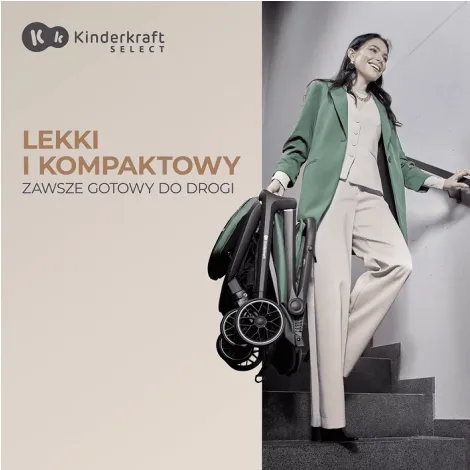 Kinderkraft Nubi 2 - lekki wózek spacerowy do 24 kg | Mystic Green (zielony) - 8