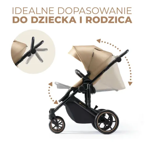 Kinderkraft Prime 2 - wielofunkcyjny wózek dziecięcy 2w1 | Sandrose Beige (beżowy) - 6